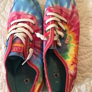 BOBS from Skechers Tie-Dye Pink Blue Yellow Green Sneakers